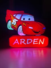 Şimşek McQueen Gece Lambası - Led Işıklı ve Dekoratif Tasarım