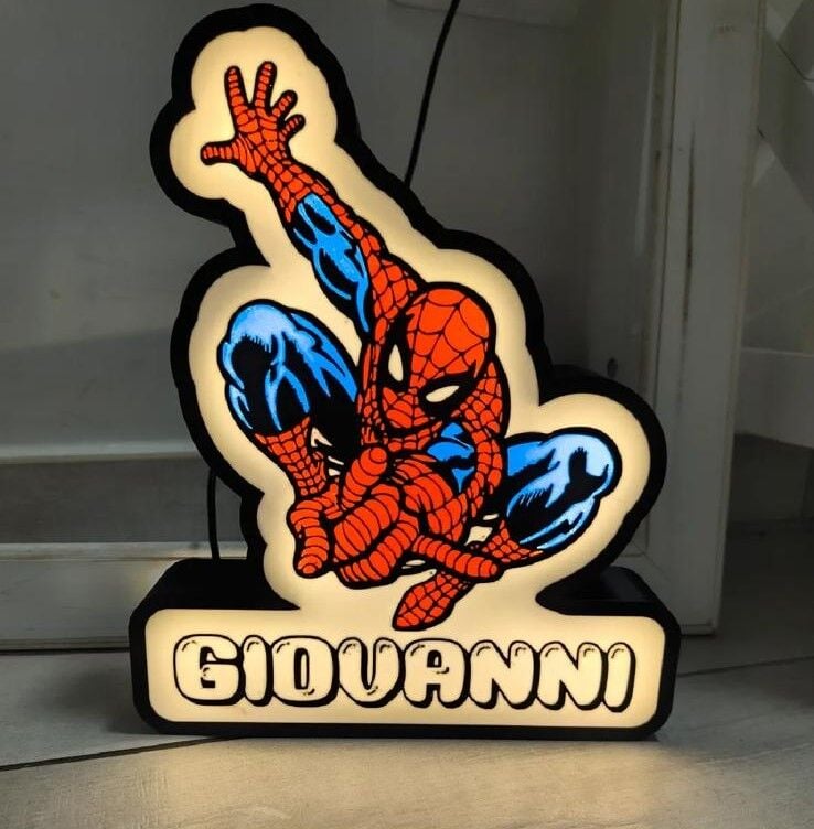 Spiderman Gece Lambası - Led Işıklı ve Dekoratif Tasarım
