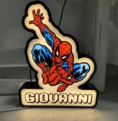 Spiderman Gece Lambası - Led Işıklı ve Dekoratif Tasarım