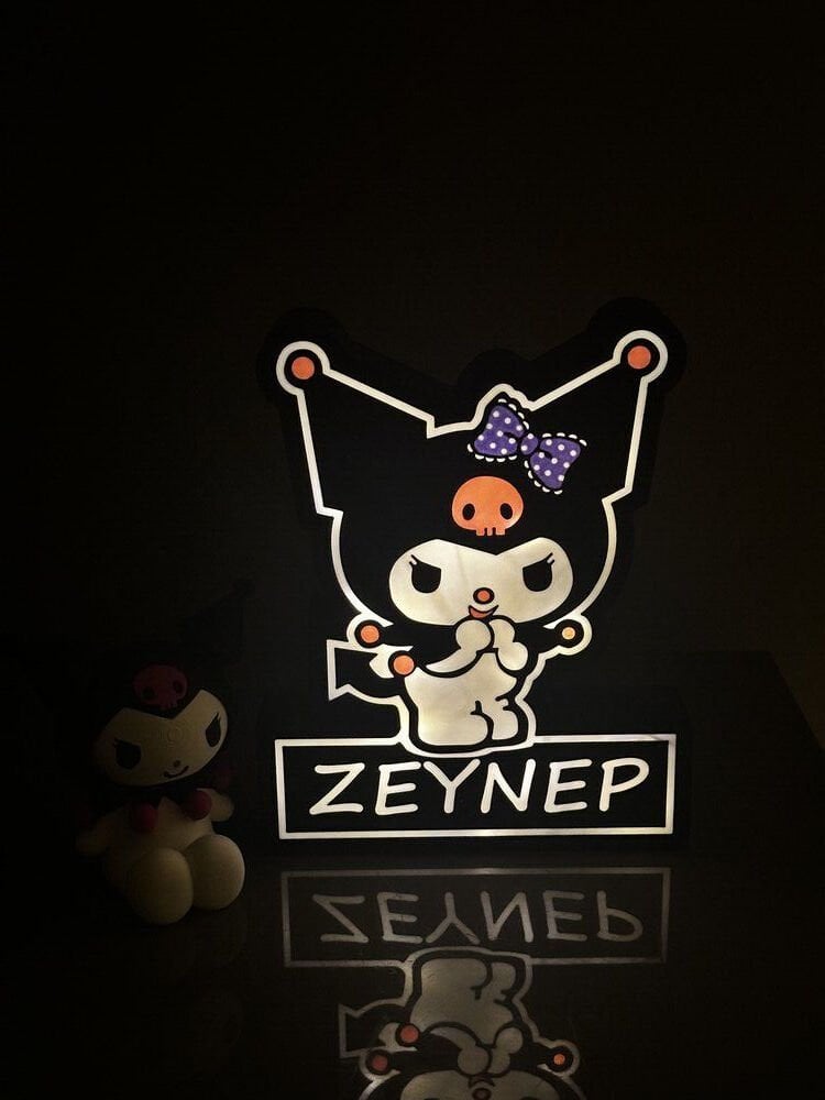 Kuromi Gece Lambası - Led Işıklı ve Dekoratif Tasarım