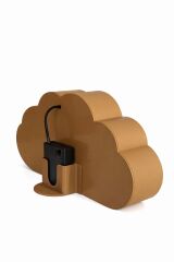 Krem-Açık Kahve Gece Lambası - Yenidoğan Bebek Odası İçin Led Işıklı Pilli Lamba