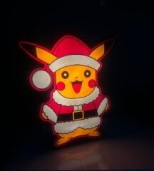 Pikachu Gece Lambası - Yılbaşı Temalı Led Işıklı Pilli Dekoratif Lamba