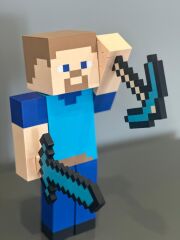 Minecraft Steve Figürü - Oyun Karakteri Koleksiyonluk Dekoratif Figür