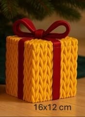 Kutu Orta Boy – Dekoratif Yılbaşı Hediye ve Saklama Kutusu