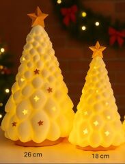 Beyaz Çam Ağacı Büyük Boy – Dekoratif Yılbaşı Masaüstü Süs