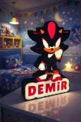 Kişiye özel İsimli Sonic Shadow Gece Lambası-5v Led Aydınlatma