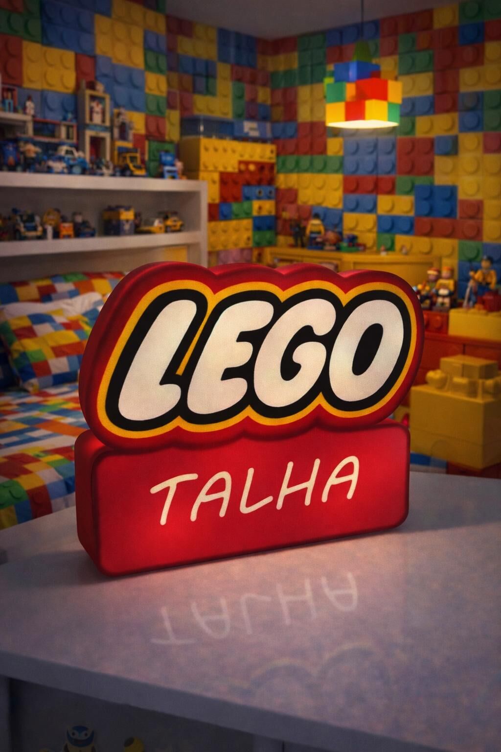 Kişiye Özel isimli Lego Tasarımlı Gece Lambası-5v Led Aydınlatma