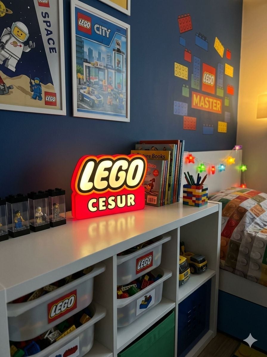 KİŞİYE ÖZEL İSİMLİ LED IŞIKLI LEGO GECE LAMBASI PİLLİ TASARIM (22*20CM)