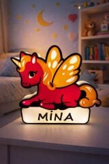 Kişiye Özel İsimli Unicorn Gece Lambası-5v Led Aydınlatma