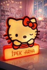 Kişiye özel İsimli Hello Kitty Gece Lambası-5v Led Aydınlatma