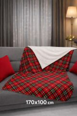 Ekose Desenli Pazen -Welsoft Polar  çift taraflı battaniye