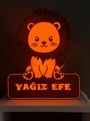 ASLAN FİGÜRLÜ İSME ÖZEL GECE LAMBASI