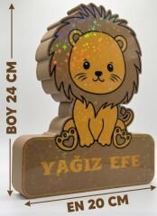 ASLAN FİGÜRLÜ İSME ÖZEL GECE LAMBASI