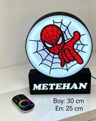 KİŞİYE ÖZEL İSİMLİ RGB LED IŞIKLI SPIDERMAN GECE LAMBASI BÜYÜK BOY(30 cm ADAPTÖRLÜ)