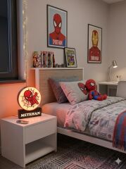 KİŞİYE ÖZEL İSİMLİ RGB LED IŞIKLI SPIDERMAN GECE LAMBASI BÜYÜK BOY(30 x30cm)