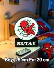 KİŞİYE ÖZEL RGB LED IŞIKLI SPIDERMAN GECE LAMBASI STANDART BOY (25 cm ADAPTÖRLÜ)