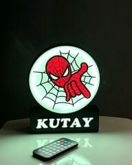 KİŞİYE ÖZEL RGB LED IŞIKLI SPIDERMAN GECE LAMBASI STANDART BOY (25 cm ADAPTÖRLÜ)