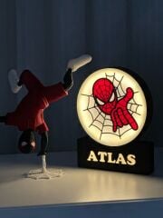 KİŞİYE ÖZEL İSİMLİ SPIDERMAN GECE LAMBASI PİLLİ STANDART BOY (25 CM)