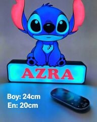 KİŞİYE ÖZEL RGB LED IŞIKLI STİTCH GECE LAMBASI (24 cm ADAPTÖRLÜ)