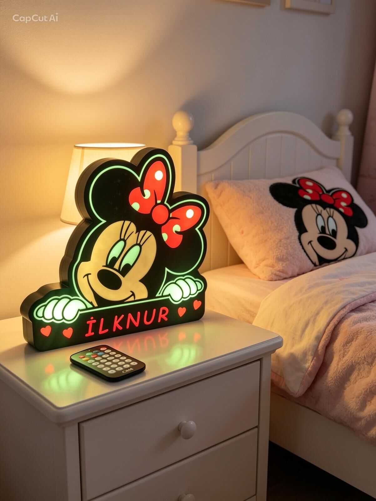 KİŞİYE ÖZEL RGB LED IŞIKLI GECE LAMBASI (24 CM ADAPTÖRLÜ)