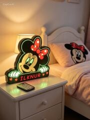 KİŞİYE ÖZEL RGB LED IŞIKLI GECE LAMBASI (24 CM ADAPTÖRLÜ)