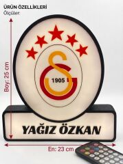 KİŞİYE ÖZEL GALATASARAY LOGOLU GECE LAMBASI (25*23 CM)