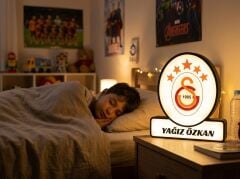 KİŞİYE ÖZEL GALATASARAY LOGOLU GECE LAMBASI (25*23 CM)
