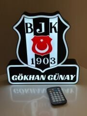 KİŞİYE ÖZEL BEŞİKTAŞ 30*30 CM RGB LED IŞIKLI KUMANDALI GECE LAMBASI