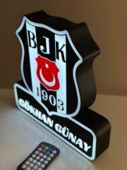 KİŞİYE ÖZEL BEŞİKTAŞ 30*30 CM RGB LED IŞIKLI KUMANDALI GECE LAMBASI